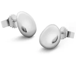 Ohrstecker, 925er Sterlingsilber, organisch, rhodiniert