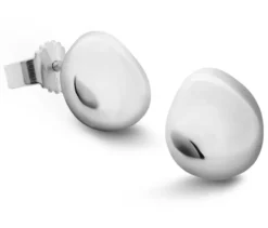 Ohrstecker, 925er Sterlingsilber, organisch, rhodiniert