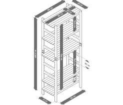 Outdoor-Regal mit individuell positionierbaren Regalböden