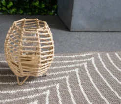 Outdoor-Wende-Teppich »Leaves«, taupe, 200 x 280 cm