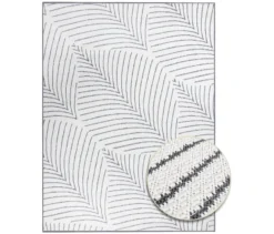 Outdoor-Wende-Teppich »Leaves«, grau, 160 x 220 cm