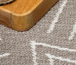Outdoor-Wende-Teppich »Leaves«, taupe, Ø 200 cm