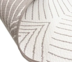 Outdoor-Wende-Teppich »Leaves«, taupe, Ø 160 cm
