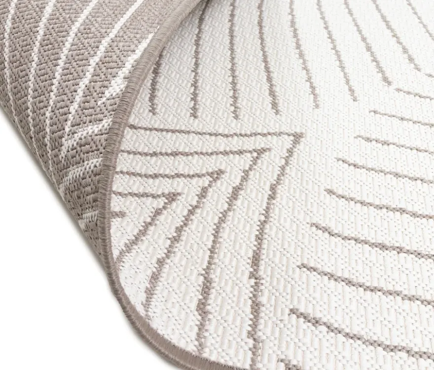 Outdoor-Wende-Teppich »Leaves«, taupe, Ø 160 cm