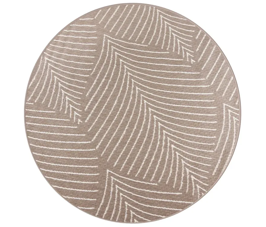 Outdoor-Wende-Teppich »Leaves«, taupe, Ø 160 cm