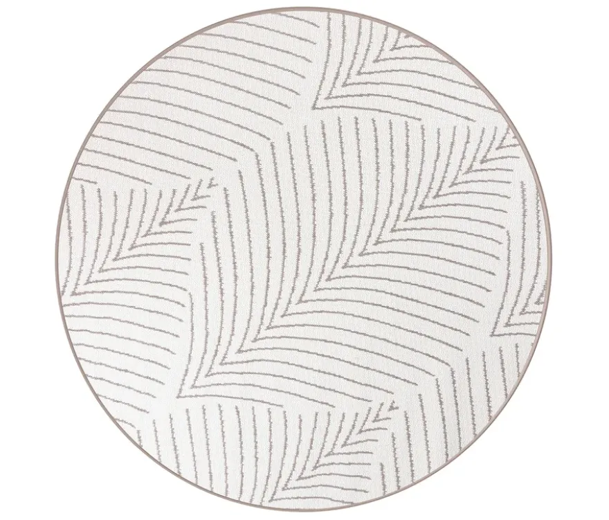 Outdoor-Wende-Teppich »Leaves«, taupe, Ø 160 cm