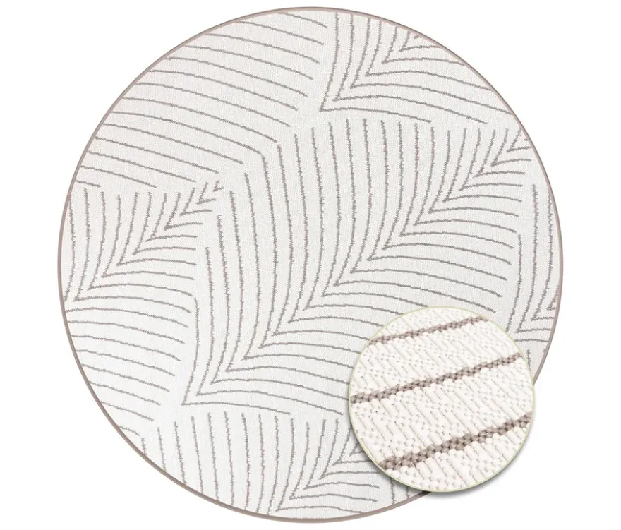 Outdoor-Wende-Teppich »Leaves«, taupe, Ø 160 cm