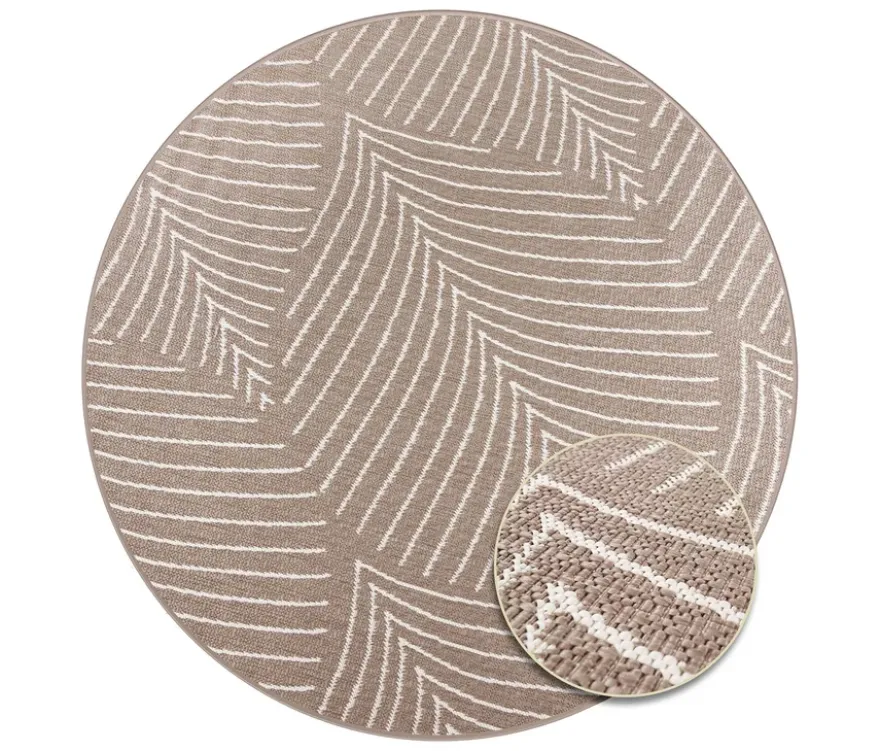 Outdoor-Wende-Teppich »Leaves«, taupe, Ø 160 cm
