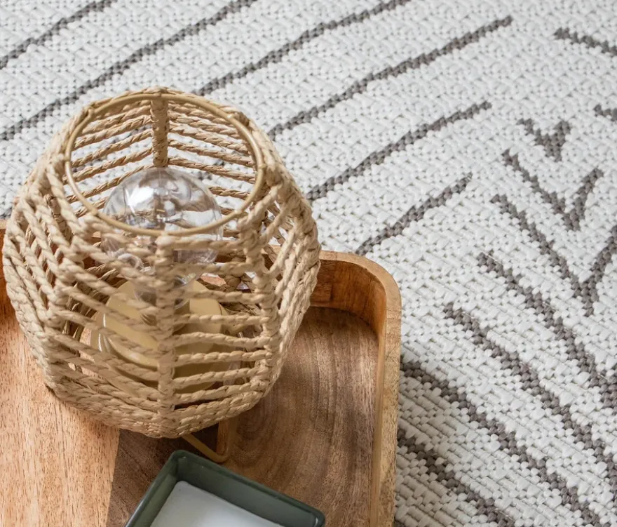 Outdoor-Wende-Teppich »Leaves«, taupe, Ø 160 cm