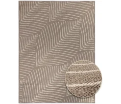 Outdoor-Wende-Teppich »Leaves«, taupe, 160 x 220 cm