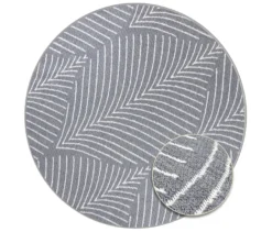 Outdoor-Wende-Teppich »Leaves«, grau, Ø 200 cm