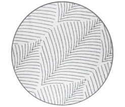 Outdoor-Wende-Teppich »Leaves«, grau, Ø 200 cm
