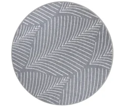 Outdoor-Wende-Teppich »Leaves«, grau, Ø 200 cm