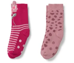 2 Paar Kinder-Antirutsch-Socken, Blume