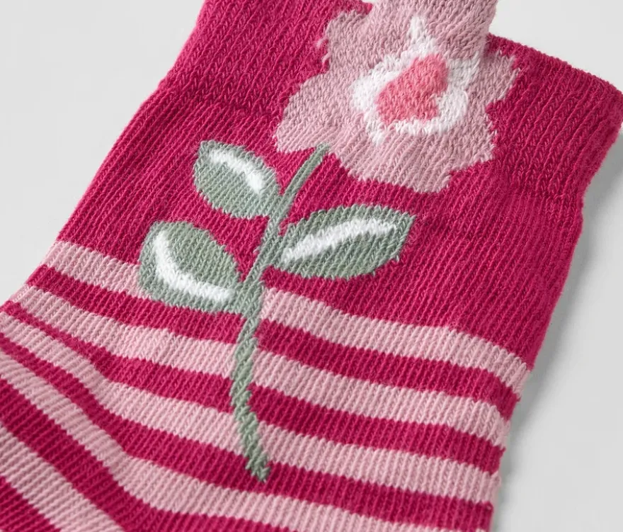 5 Paar Kinder-Socken, Blumen