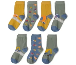 7 Paar Kinder-Socken, Fahrzeuge