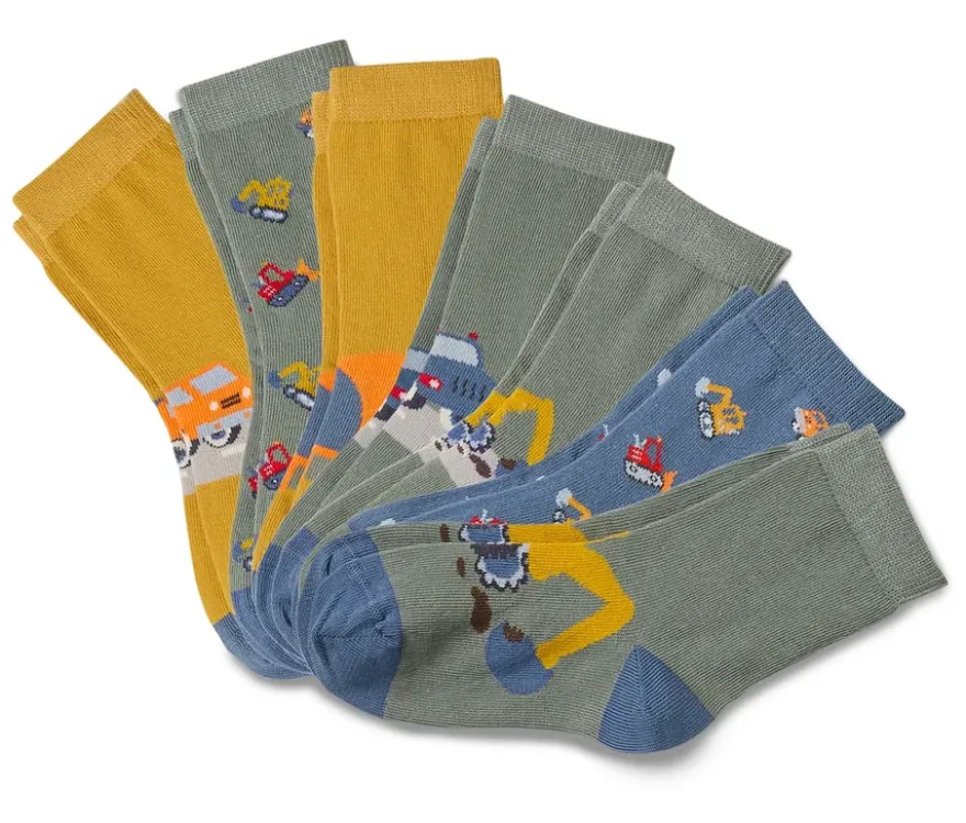 7 Paar Kinder-Socken, Fahrzeuge