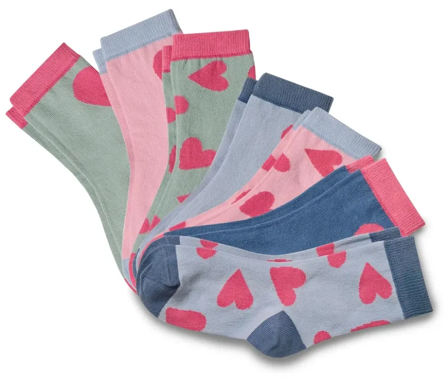 7 Paar Kinder-Socken, Herzen
