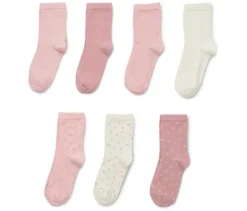 7 Paar Kinder-Socken, rosa