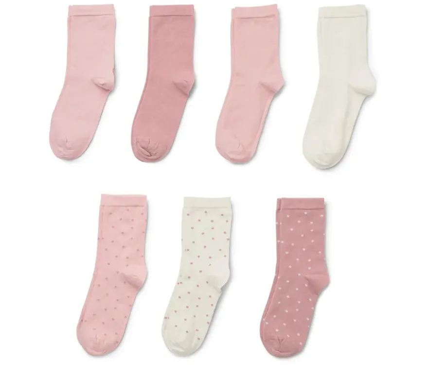 7 Paar Kinder-Socken, rosa