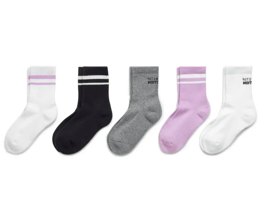 5 Paar Kinder-Tennissocken, lila
