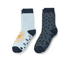 2 Paar Kleinkind-Antirutsch-Socken, blau