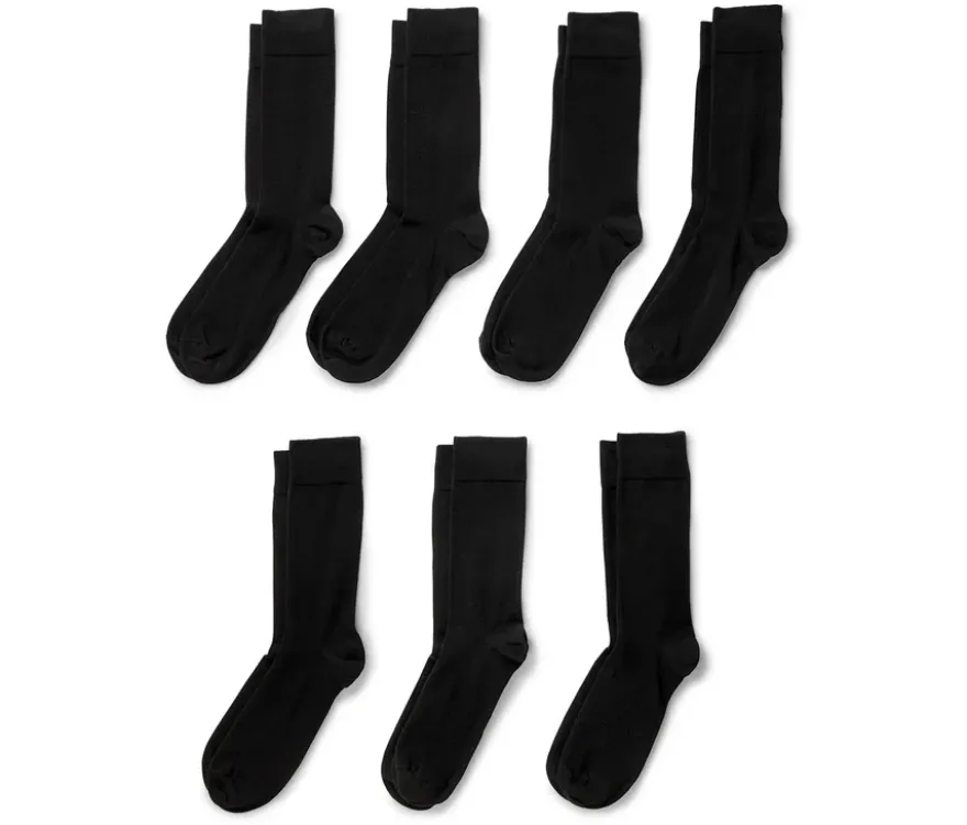 7 Paar Socken, schwarz