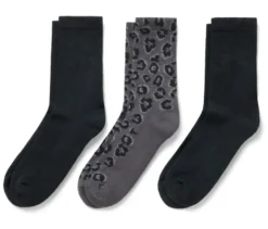 3 Paar Socken, schwarz und grau