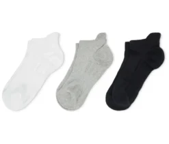 3 Paar Sportsocken, weiß, grau, schwarz