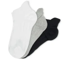 3 Paar Sportsocken, weiß, grau, schwarz
