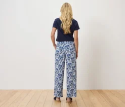 Palazzohose, blauer Alloverprint