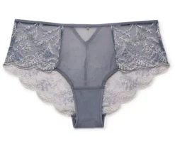 Panty mit Stickerei, rauchblau
