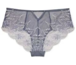 Panty mit Stickerei, rauchblau