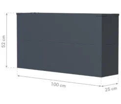 Pflanzkasten mit Einlegeboden, anthrazit, Höhe ca. 52cm