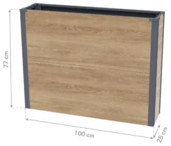 Pflanzkasten mit Einlegeboden, Holzoptik, Höhe ca. 77cm