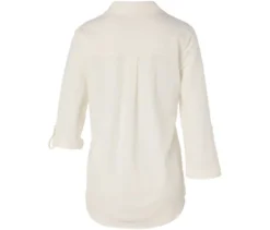 Piqué-Jerseybluse, creme