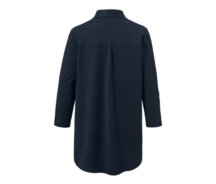 Piqué-Jerseybluse, dunkelblau