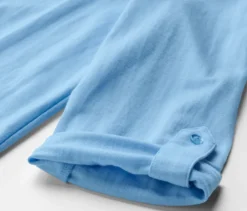 Piqué-Jerseybluse, hellblau