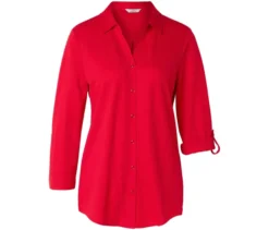 Piqué-Jerseybluse, rot