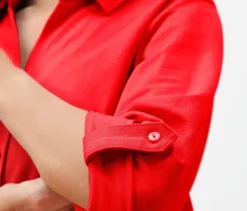 Piqué-Jerseybluse, rot