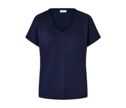 Piqué-Jerseyshirt, dunkelblau