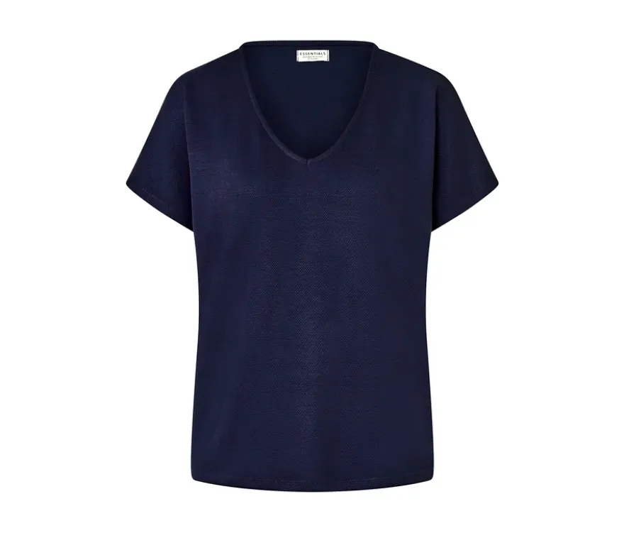 Piqué-Jerseyshirt, dunkelblau