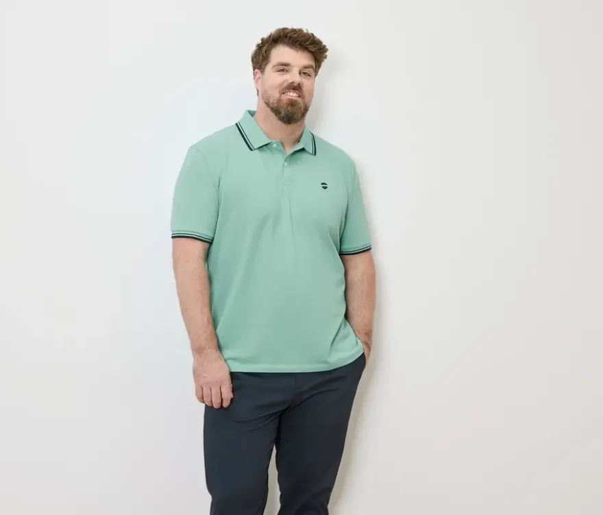 Piqué-Poloshirt, aqua
