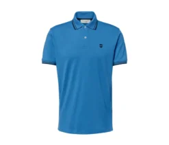 Piqué-Poloshirt, blau