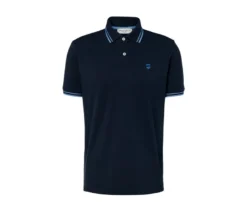 Piqué-Poloshirt, dunkelblau