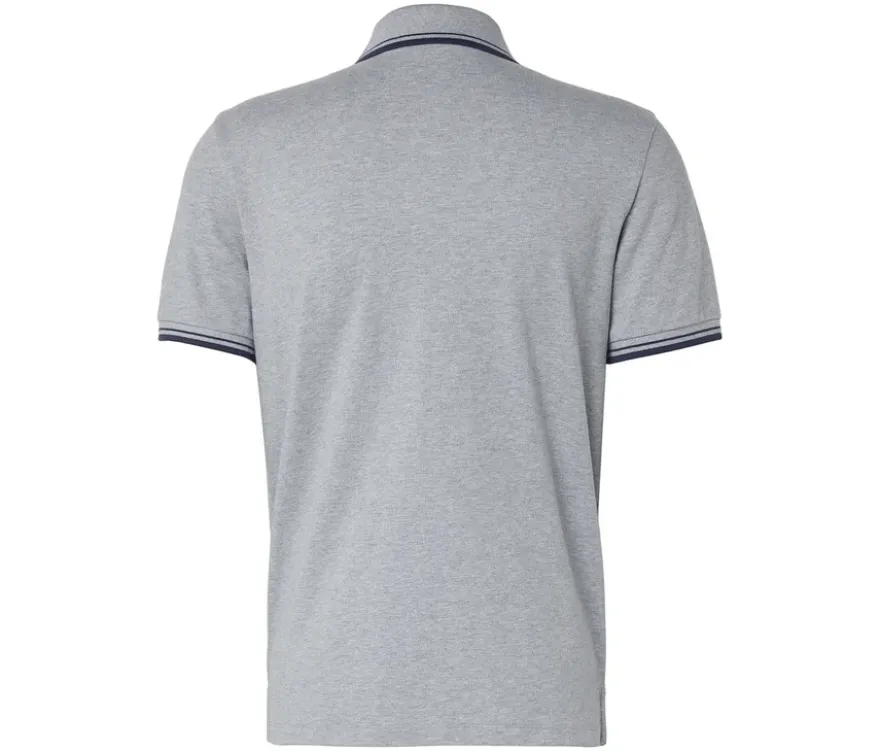 Piqué-Poloshirt, grau meliert