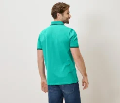 Piqué-Poloshirt, grün