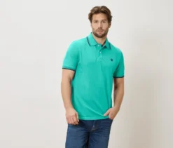 Piqué-Poloshirt, grün