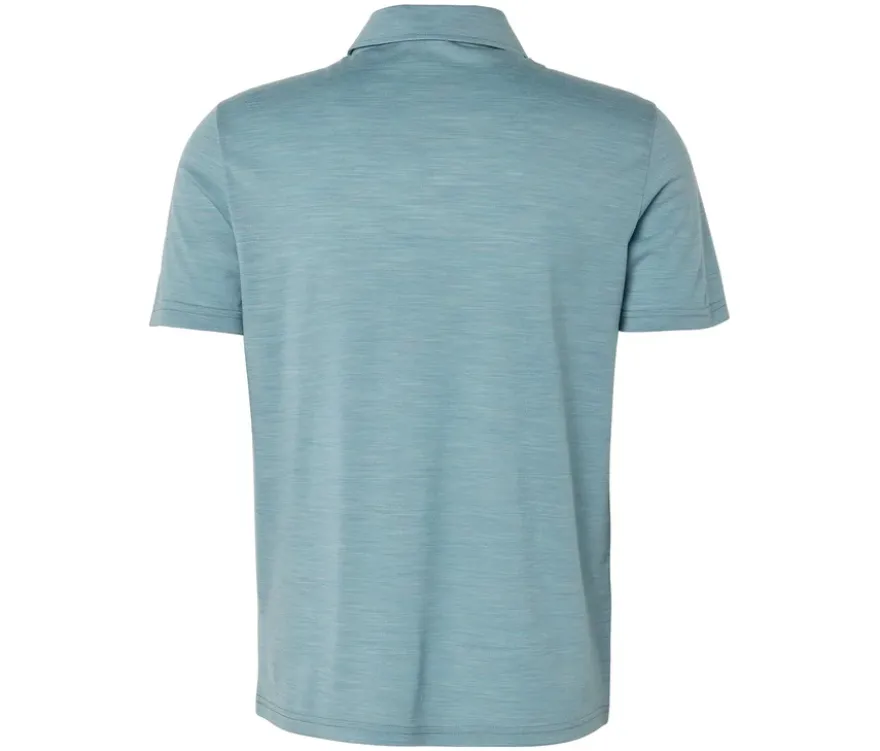 Poloshirt mit Merinowolle, türkis meliert