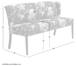 Polsterbank »Hendrick«, floral anthrazit